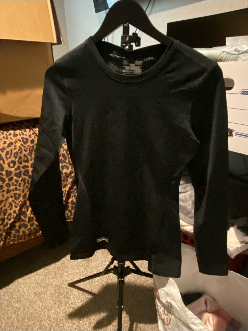 Under Armour Black Long-Sleeve Crewneck Performance Top
